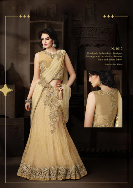 Beige Color Net Lehenga Choli