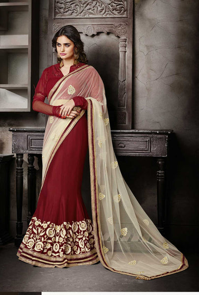 Red and Tusher designer Flora Worked Saree