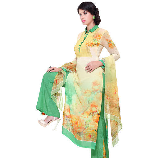Multi Color Georgette Floral Print Salwar Kameez