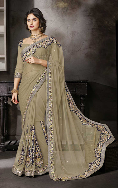 Heavy Bordred Saree crafted with Stone Work Designer Saree