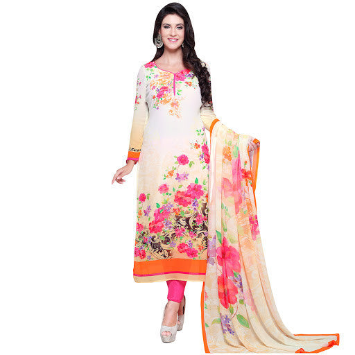 Multi Color Georgette Floral Print Salwar Kameez