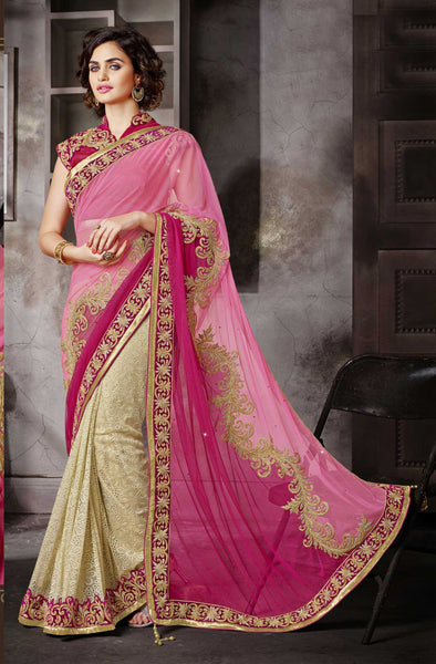 Leaf and Flora Heavy Embroidered Saree 