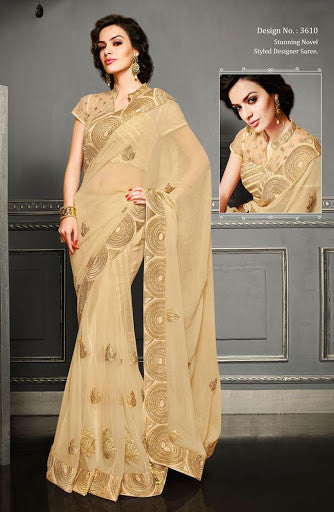Baronial Beige  Party Wear Saree