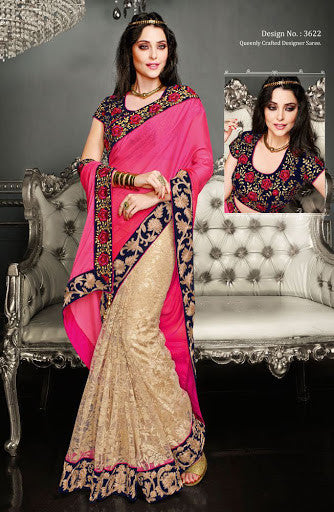 Spactacular Net jequard Saree 