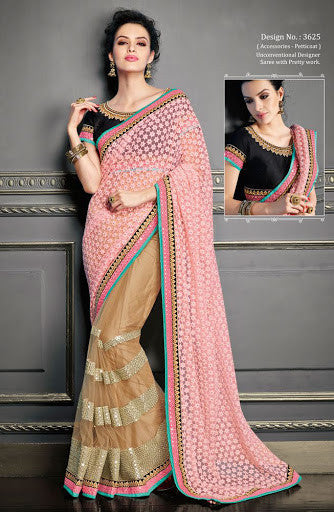 Glowing Net Saree 