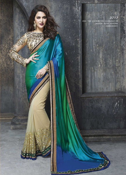 Steal The Party Wear Limelight Wearing This Satin Silk Net Saree 