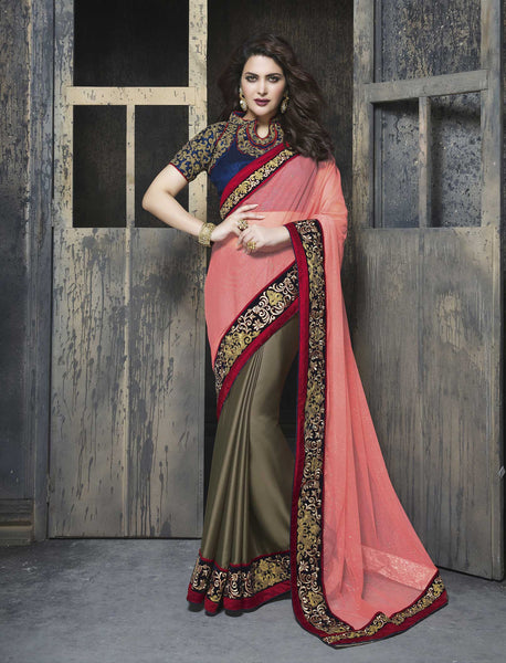 Cast A Spell Draping This Net And Chiffon Saree