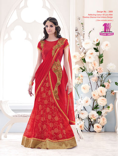 MOVE WITH SENSOUS GRACE IN THIS PLASING DESIGNER ONE MINUTE SAREE