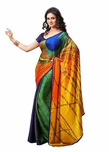 Rajshri Fashions Crepe Silk Saree (111 _Multi-Coloured)