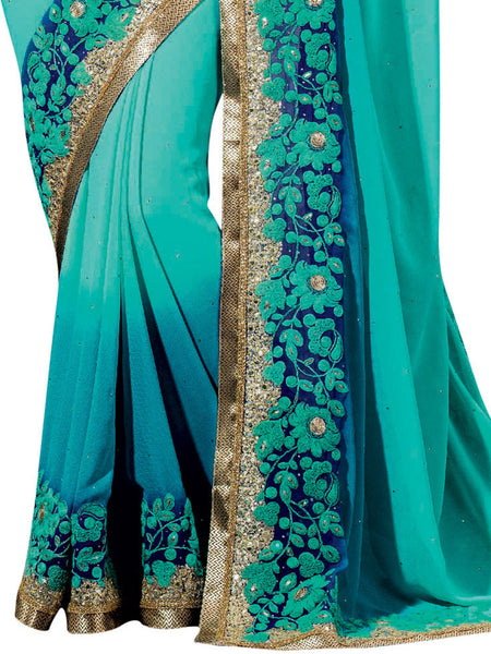 Off White Brasso Foil Work Designer Saree With Blouse