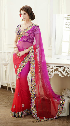 Rising Red Designer Elegance Saree