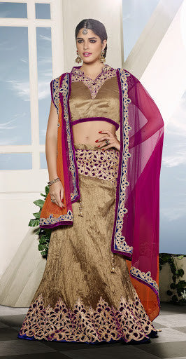 Gold Color Art Silk Designer Lehenga Choli