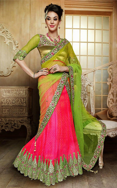 Floral and Leaf cut work designer lehenga choli