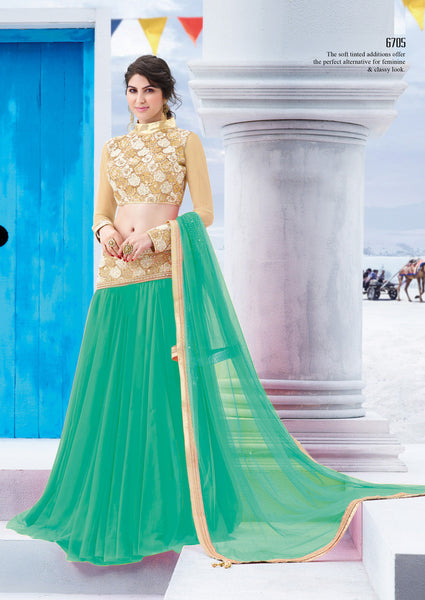 Sea Green Imported Net Latest Designer Lehenga Choli