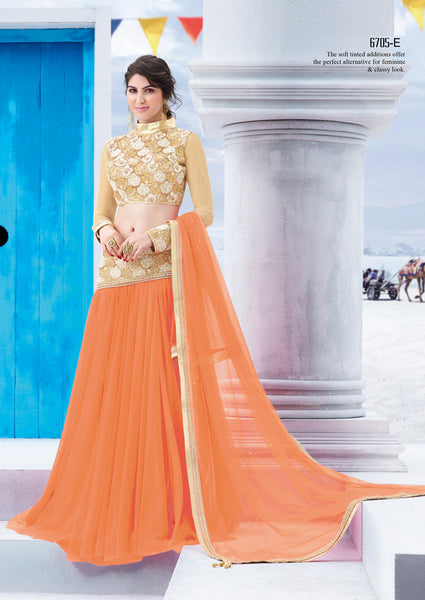 Orange Color Imported Net Latest Designer Lehenga Choli