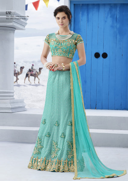 Firoji Color China Net Designer Lehenga Choli
