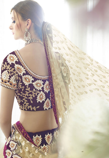Trendy Light Chiku Color Net With Flock Designer Lehenga
