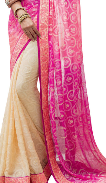Grey Color Viscose Georgette Designer Saree