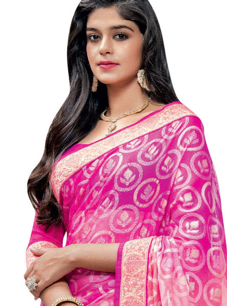 Grey Color Viscose Georgette Designer Saree