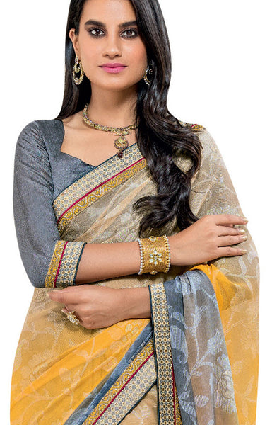 Rani Pink Georgette Designer Saree
