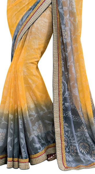 Rani Pink Georgette Designer Saree