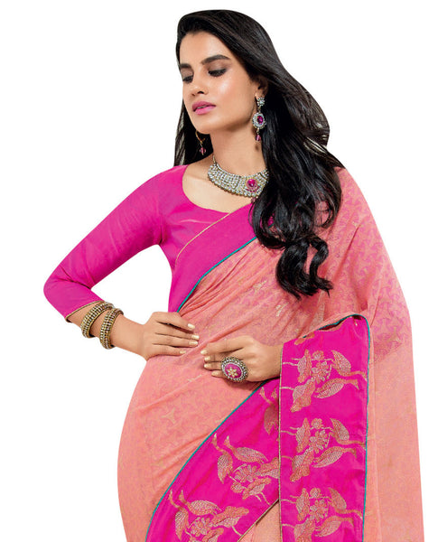 Blue Color Viscose Georgette Designer Saree