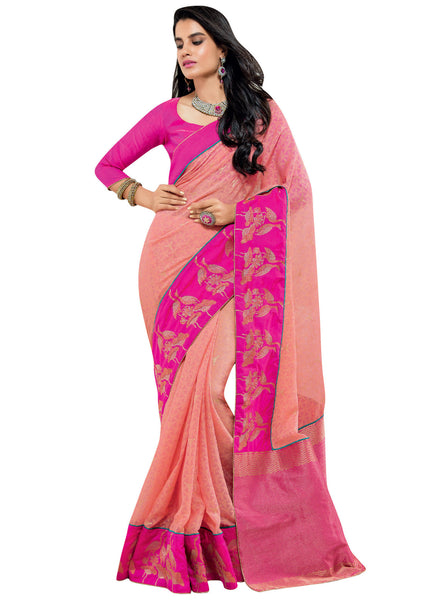 Rani Brasso Foil Work Designer Saree