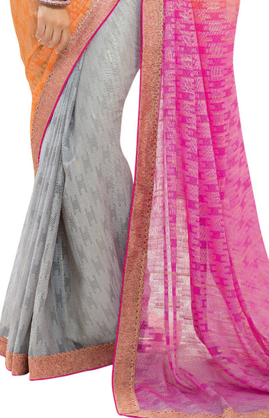 Orange Color Georgette Designer saree