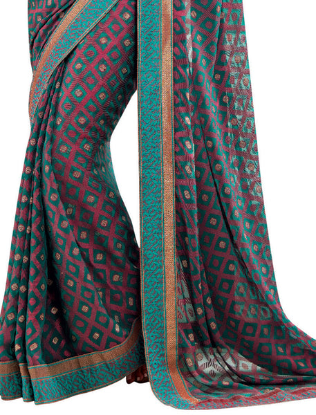 Orange Color Viscose Georgette Designer saree