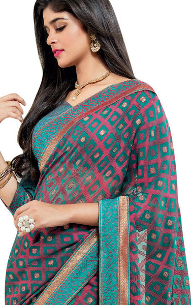 Orange Color Viscose Georgette Designer saree