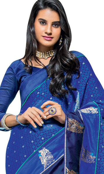 Carrot Red And Beige Jacquard With Net Zari Mirror Work Saree