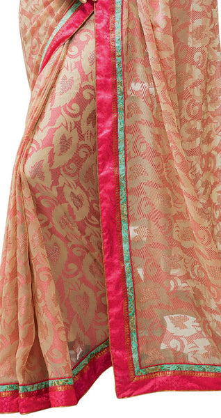 Red Georgette Embroidery Work Designer saree