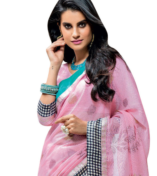 Blue Georgette Butta Work Designer Saree