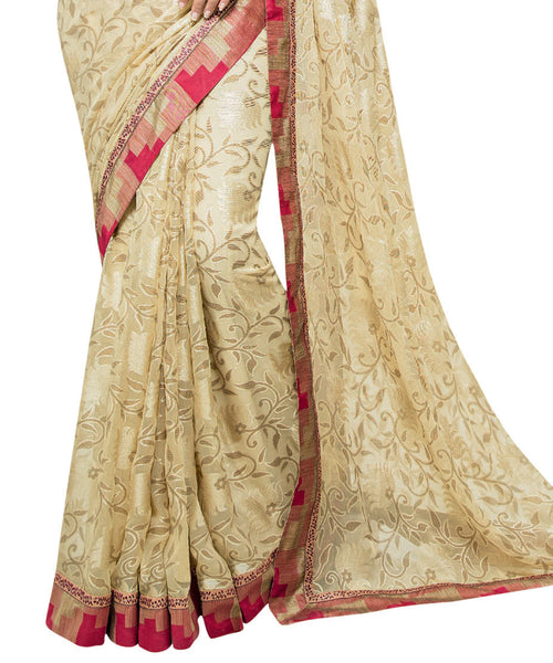 Red Color Georgette Diamond Work Designer Saree
