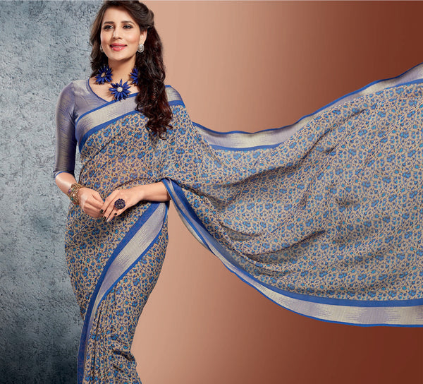 Pink Brasso Foil Work Designer Saree With Blouse