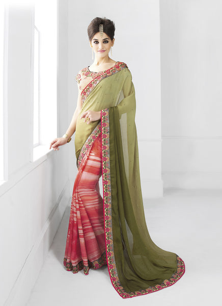 Explore All the Shades With Two Toned Trendy Designer Saree