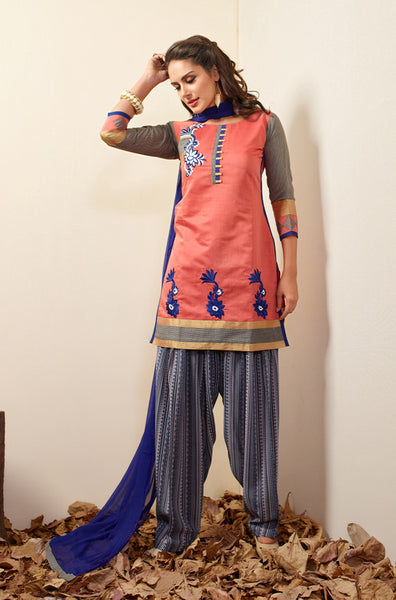 Peach Readymade Salwar Suit