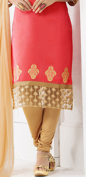 Cotton Silk Suit With Patch Border