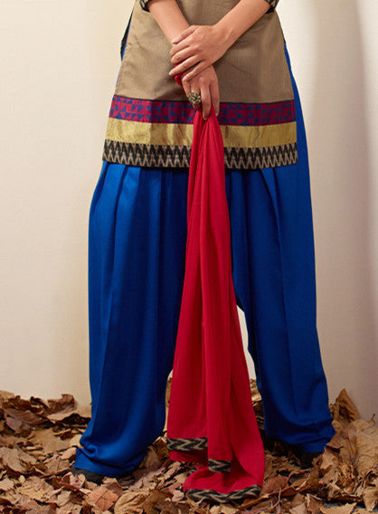 Khaki Brown Readymade Salwar Suit