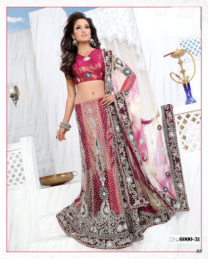 Net shimmer pink lehenga choli with Dappatta