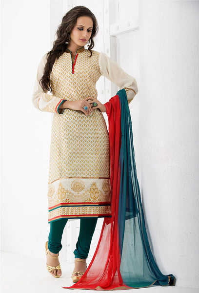 Ivori Printed Chanderi Cotton Silk Salwar Kameez