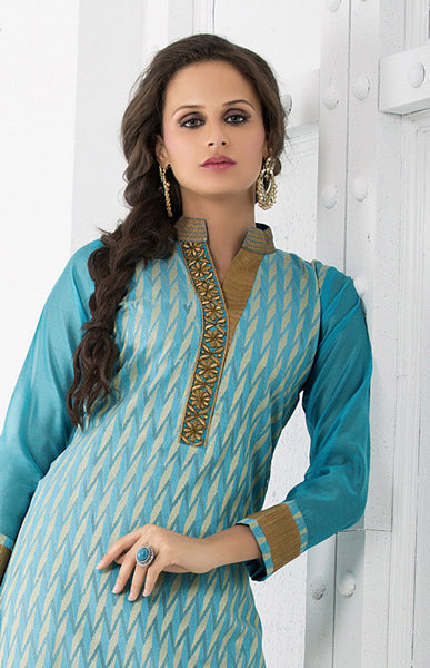 Printed Cotton Silk Salwar Kameez
