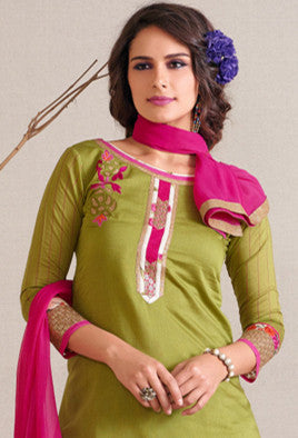 Olive Green Readymade Salwar Suit