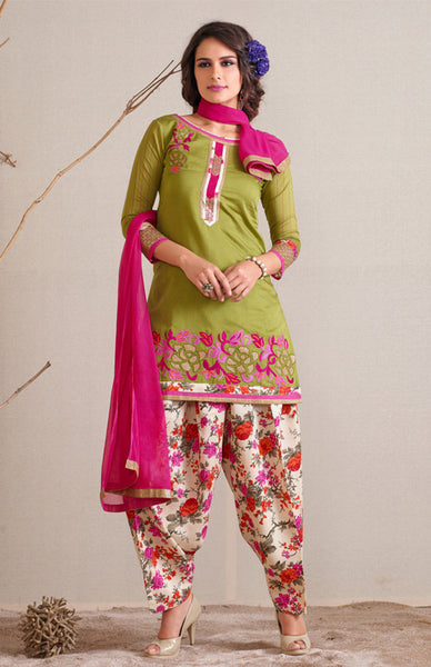 Olive Green Readymade Salwar Suit