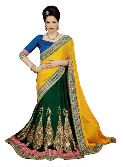 Bridal Heavy Work Latest One minute White Wedding Saree - RAJSHRIFASHIONS