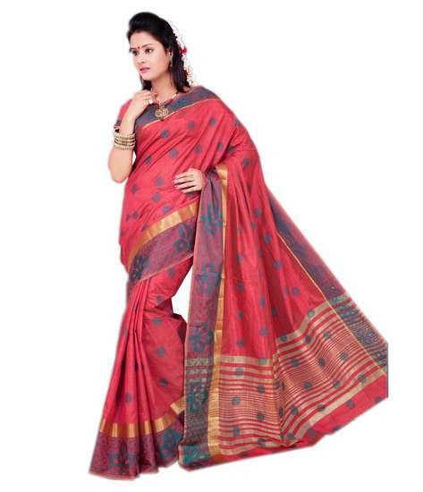 Glamouratic Digital Printed Orange and  Art Silk Ethnic Wear Party Saree - RAJSHRIFASHIONS
