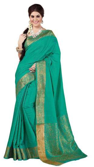 Double Blouses Rich Look Grand Bridal Red and Broad Bordered Saree - RAJSHRIFASHIONS