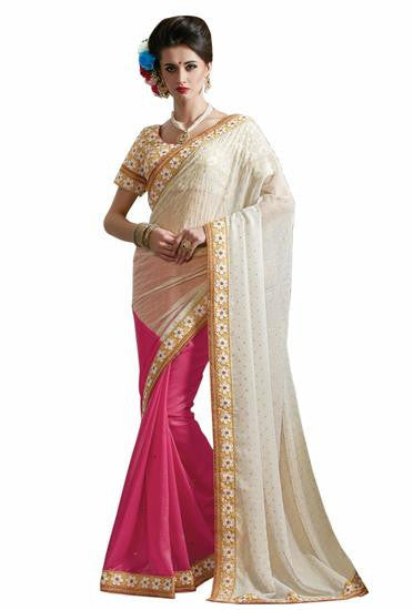 Get the ultimate new look this season Black and Pink color saree - RAJSHRIFASHIONS