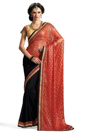 Defining royalty in its true senseChiku and Pink color saree - RAJSHRIFASHIONS