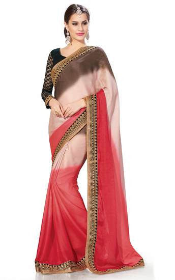 Be a style icon on any occasion by wearing this Cream color saree - RAJSHRIFASHIONS